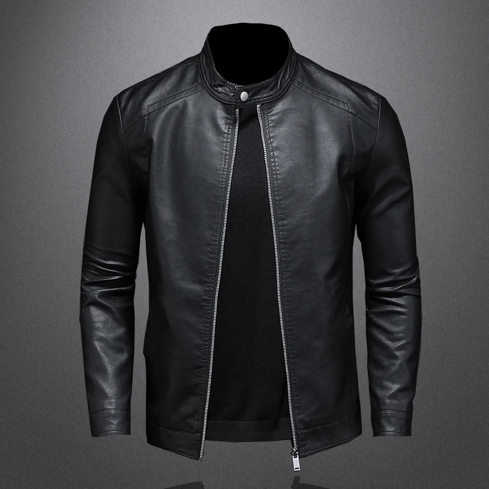Giacca in Vera Pelle da Uomo – Jack Premium | Stile Moderno e Taglio Slim Nero
