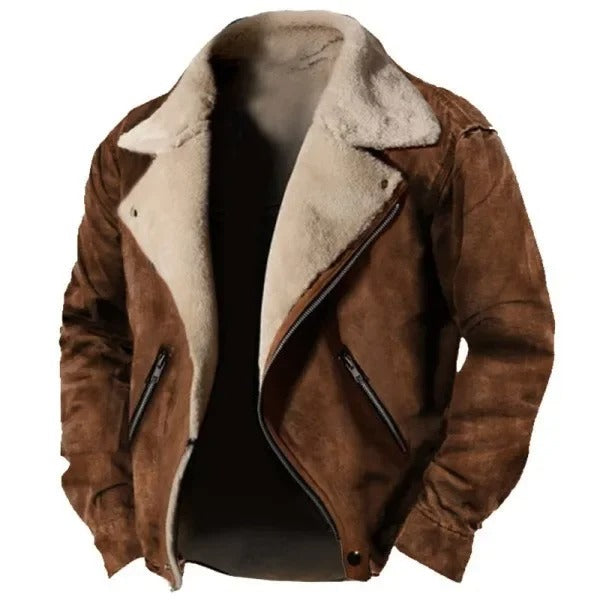 Giacca Invernale da Uomo in Tessuto con Fodera in Pelliccia – QuietMen Premium | Calore ed Eleganza Verde Militare