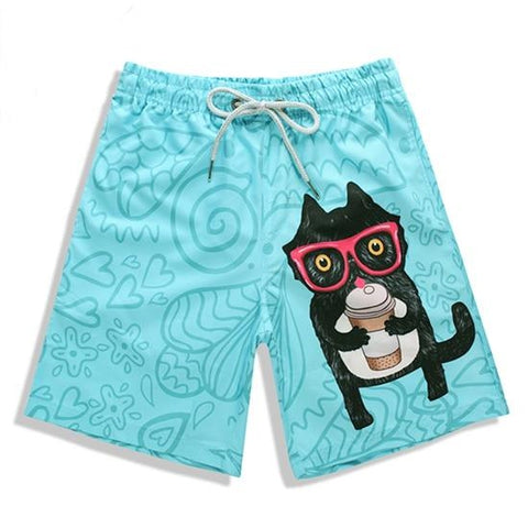 Shorts de Praia Impressão 3D
