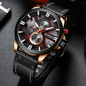 Relógio Curren Sport Pulseira De Couro