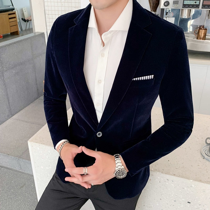 Blazer de Veludo Slim