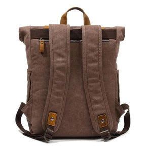 Waxed Canvas and Leather Backpack – Waterproof, Large Capacity for Travel and Daily Use