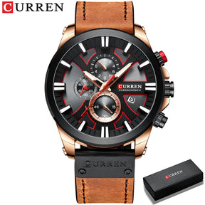 Relógio Curren Sport Pulseira De Couro
