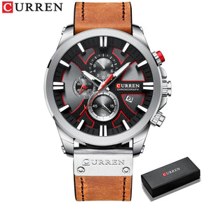 Relógio Curren Sport Pulseira De Couro