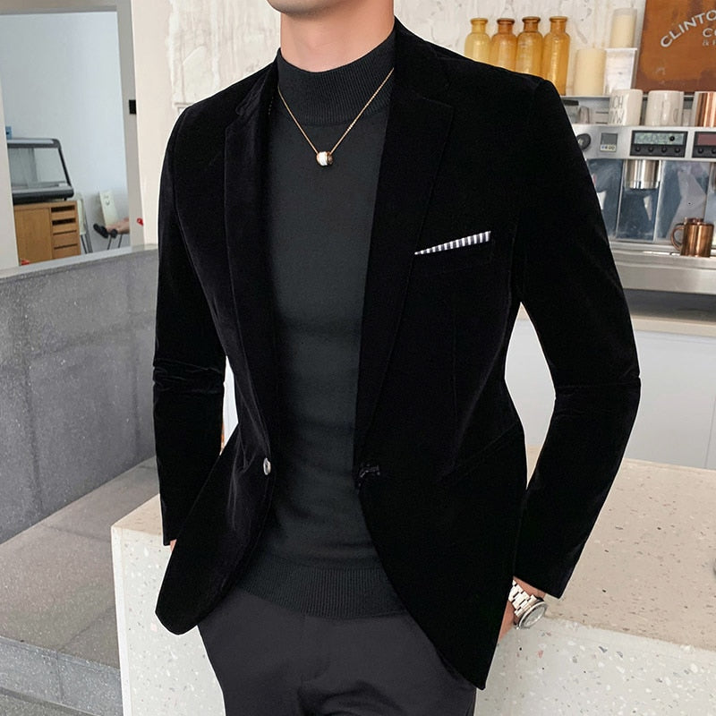 Blazer de Veludo Slim