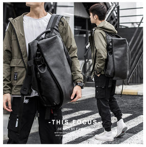 Men's Leather Laptop Backpack (15.6-inch) with USB Charging – Waterproof, Anti-Theft, and Travel-Friendly