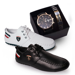 Kit 02 Sapatênis Escuderia Future Ganhe 1 Relógio De Quartzo