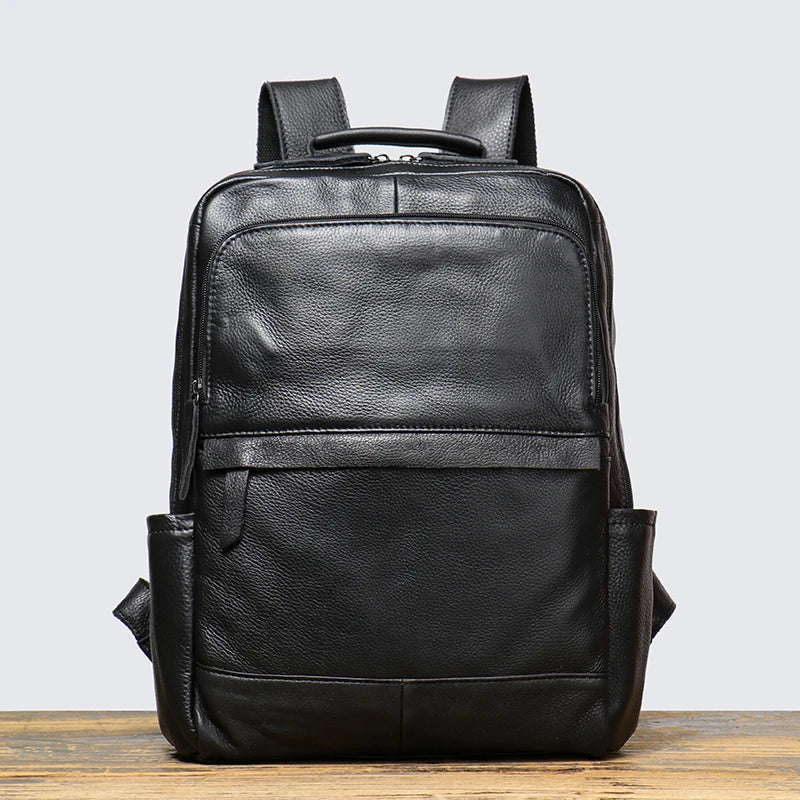 Zaino Vintage Uomo in Vera Pelle Cowhide Leathfocus – Crossbody e Backpack per Laptop 15"