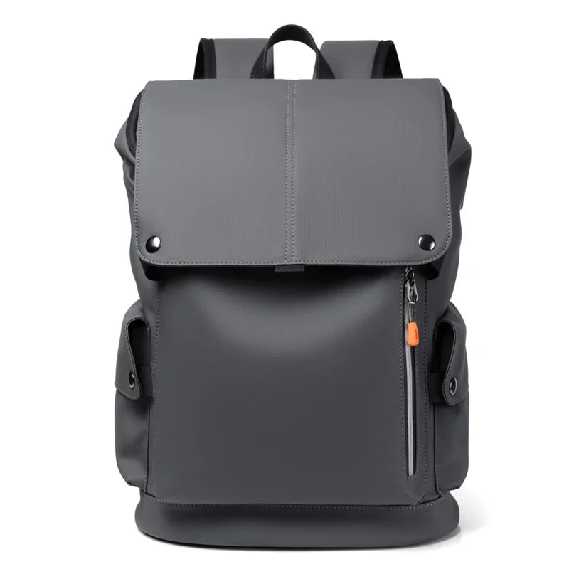 Men's Waterproof PU Leather Backpack with USB Port – Large Capacity for Business Laptops and Urban Life