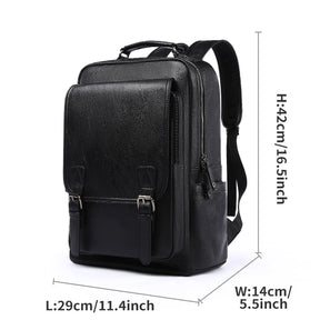 Zaino Uomo in Cuoio Resistente all’Acqua con Porta USB – Per Laptop 14 Pollici e Viaggi