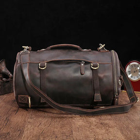 Men's Vintage Crazy Horse Leather Backpack – Unique Design and Large Capacity for Travel and Daily Use