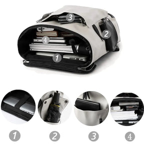 High-Quality Men's Leather Backpack with USB Charging – Waterproof, Large Capacity for 15.6-Inch Laptop