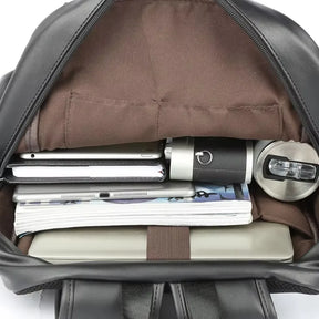 Zaino Minimalista Uomo in Cuoio – Elegante e Pratico per Viaggi e Scuola