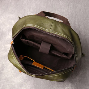 Men's Genuine Leather Backpack for Travel and School – 15" Laptop Compartment