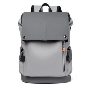 Men's Waterproof PU Leather Backpack with USB Port – Large Capacity for Business Laptops and Urban Life