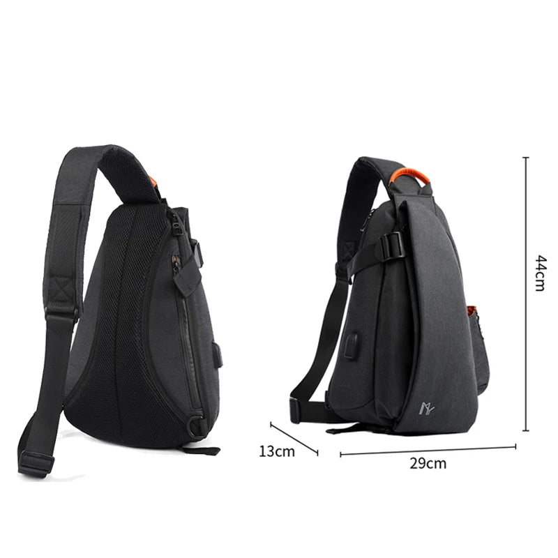 Men's Waterproof Leather Backpack with USB Port – Large Capacity for Laptop, Business, and Travel