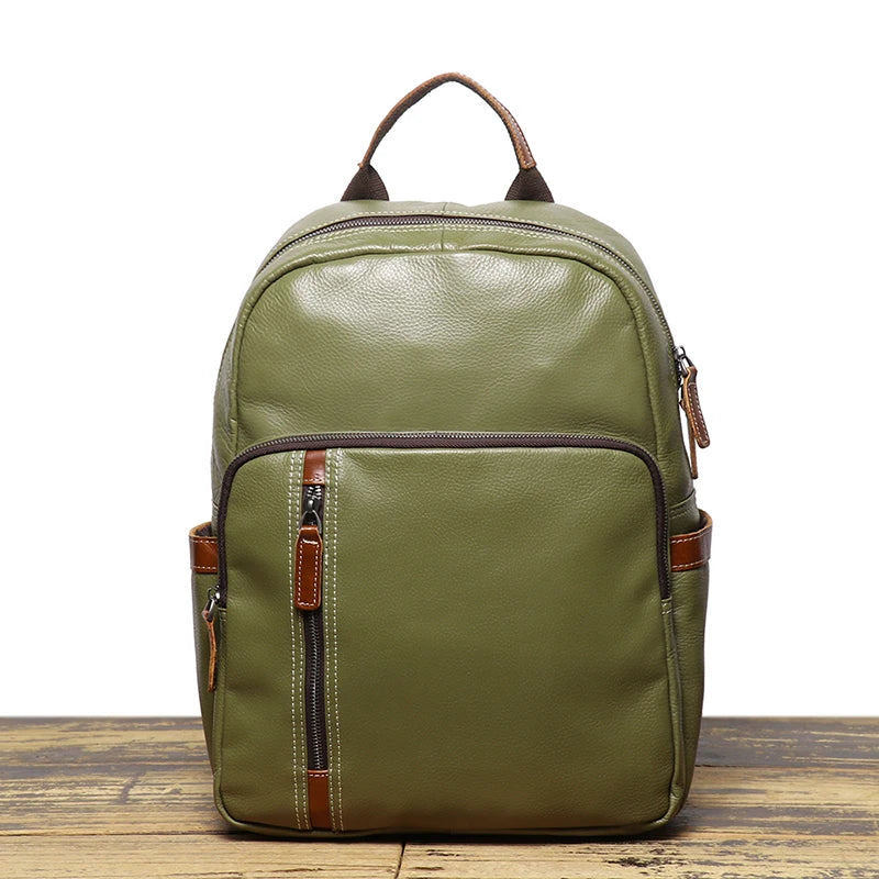 Men's Genuine Leather Backpack for Travel and School – 15" Laptop Compartment