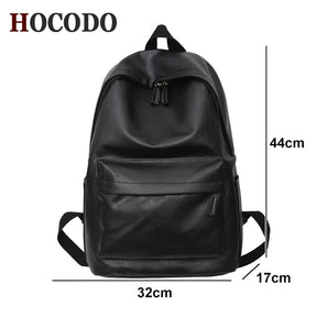 Unisex Synthetic Leather Backpack – Large Capacity for Laptop, School, and Travel