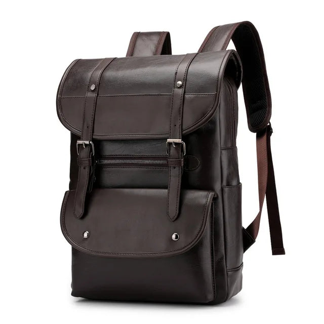 Zaino Vintage in Vera Pelle per Laptop – Grande Capacità, Impermeabile e Multifunzionale per Scuola e Viaggio