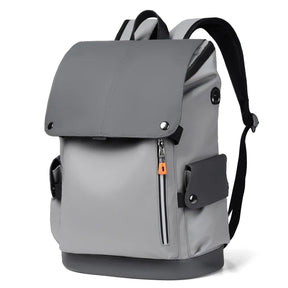 Men's Waterproof PU Leather Backpack with USB Port – Large Capacity for Business Laptops and Urban Life