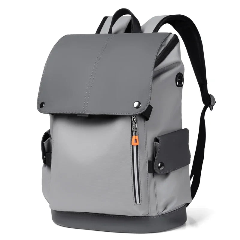 Men's Waterproof PU Leather Backpack with USB Port – Large Capacity for Business Laptops and Urban Life