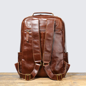 Zaino Vintage Uomo in Vera Pelle Cowhide Leathfocus – Crossbody e Backpack per Laptop 15"
