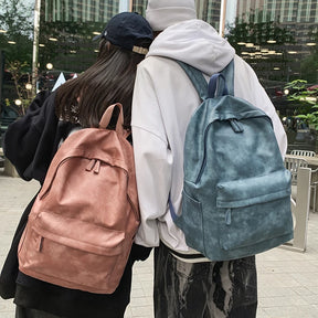Unisex Synthetic Leather Backpack – Large Capacity for Laptop, School, and Travel