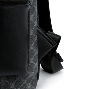 Men's Leather Backpack with Shark-Inspired Design – Large Capacity for Students and Travelers