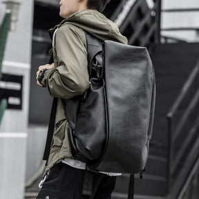 Men's Leather Laptop Backpack (15.6-inch) with USB Charging – Waterproof, Anti-Theft, and Travel-Friendly