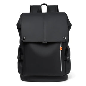 Men's Waterproof PU Leather Backpack with USB Port – Large Capacity for Business Laptops and Urban Life