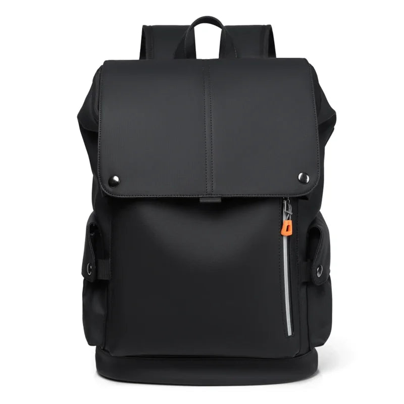 Men's Waterproof PU Leather Backpack with USB Port – Large Capacity for Business Laptops and Urban Life