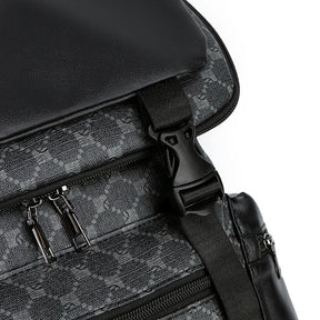 Men's Leather Backpack with Shark-Inspired Design – Large Capacity for Students and Travelers