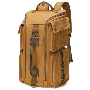 Men's Vintage Leather and Waxed Canvas Backpack – Fits 16-Inch Laptop, Travel and School Backpack
