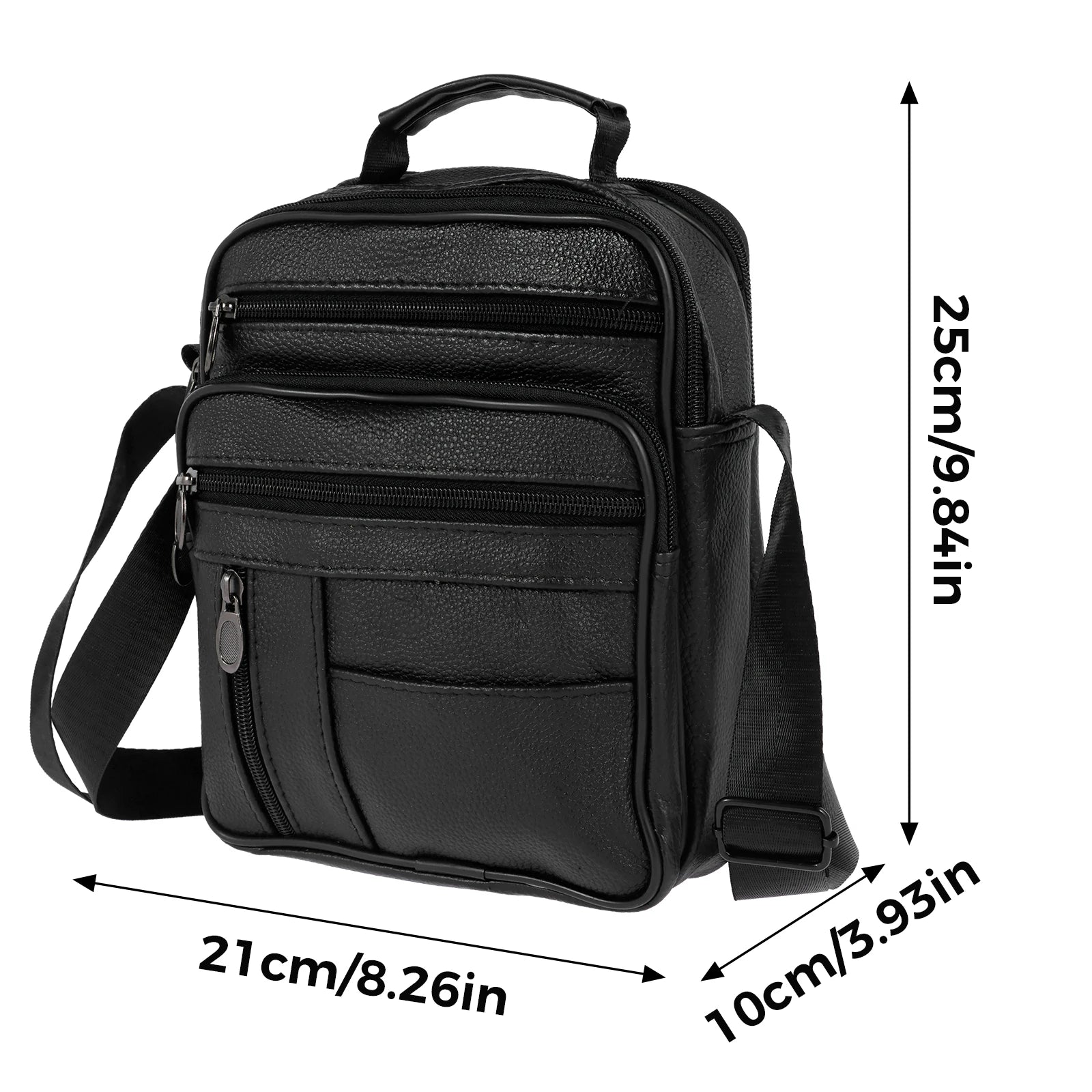 Men's Leather Crossbody Bag – Small, High Capacity, Business and Casual