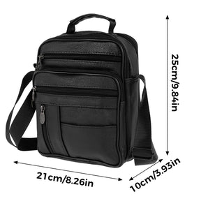 Men's Leather Crossbody Bag – Small, High Capacity, Business and Casual