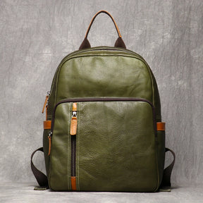 Men's Genuine Leather Backpack for Travel and School – 15" Laptop Compartment
