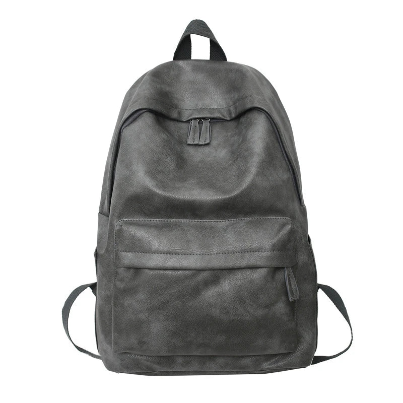 Unisex Synthetic Leather Backpack – Large Capacity for Laptop, School, and Travel