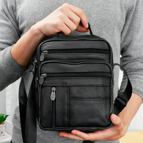 Men's Leather Crossbody Bag – Small, High Capacity, Business and Casual