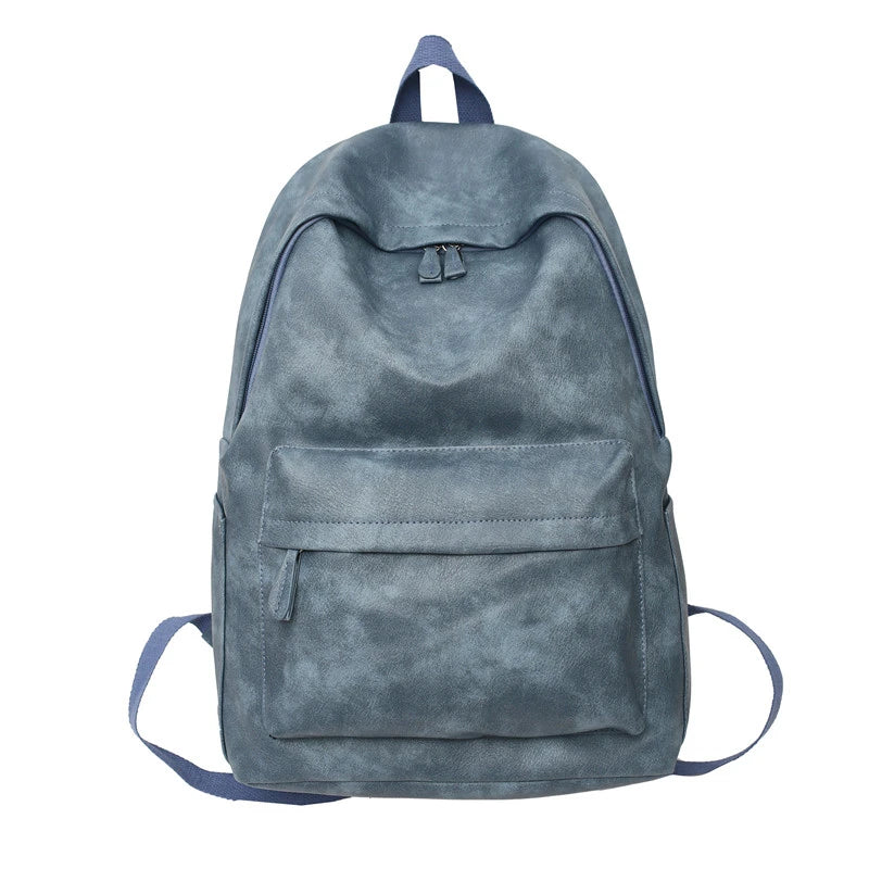 Unisex Synthetic Leather Backpack – Large Capacity for Laptop, School, and Travel