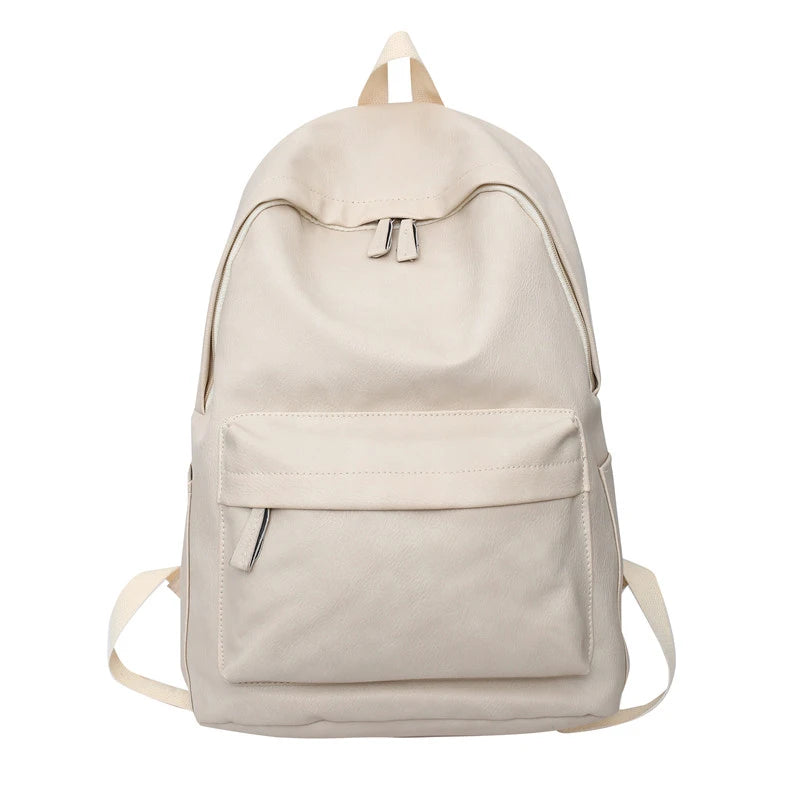 Unisex Synthetic Leather Backpack – Large Capacity for Laptop, School, and Travel