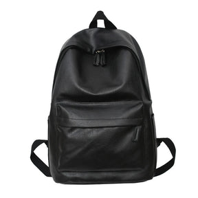 Unisex Synthetic Leather Backpack – Large Capacity for Laptop, School, and Travel