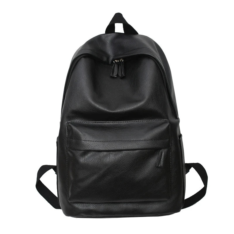 Unisex Synthetic Leather Backpack – Large Capacity for Laptop, School, and Travel