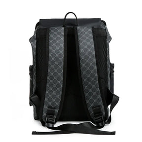 Men's Leather Backpack with Shark-Inspired Design – Large Capacity for Students and Travelers