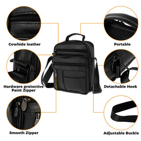 Men's Leather Crossbody Bag – Small, High Capacity, Business and Casual