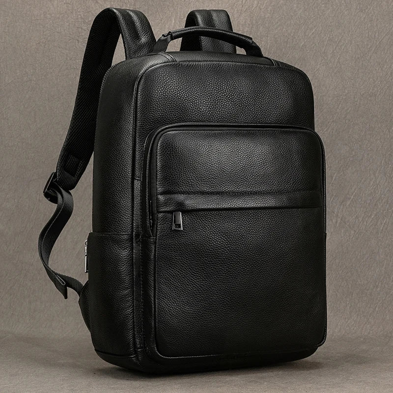 Zaino Uomo in Vera Pelle Impermeabile per Laptop 15,6" – Moda, Viaggi e Scuola