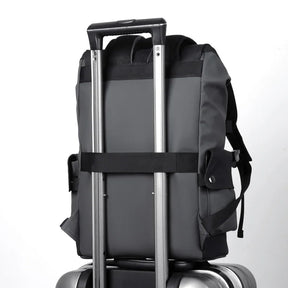 Men's Waterproof PU Leather Backpack with USB Port – Large Capacity for Business Laptops and Urban Life