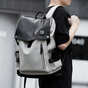 High-Quality Men's Leather Backpack with USB Charging – Waterproof, Large Capacity for 15.6-Inch Laptop