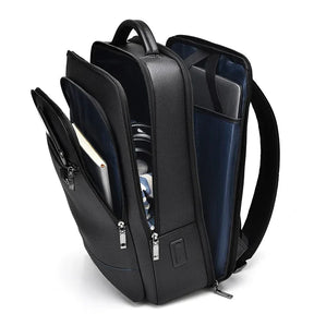 Men's Executive Leather Backpack with USB Charging – Elegant and Functional for Laptops and Business Travel