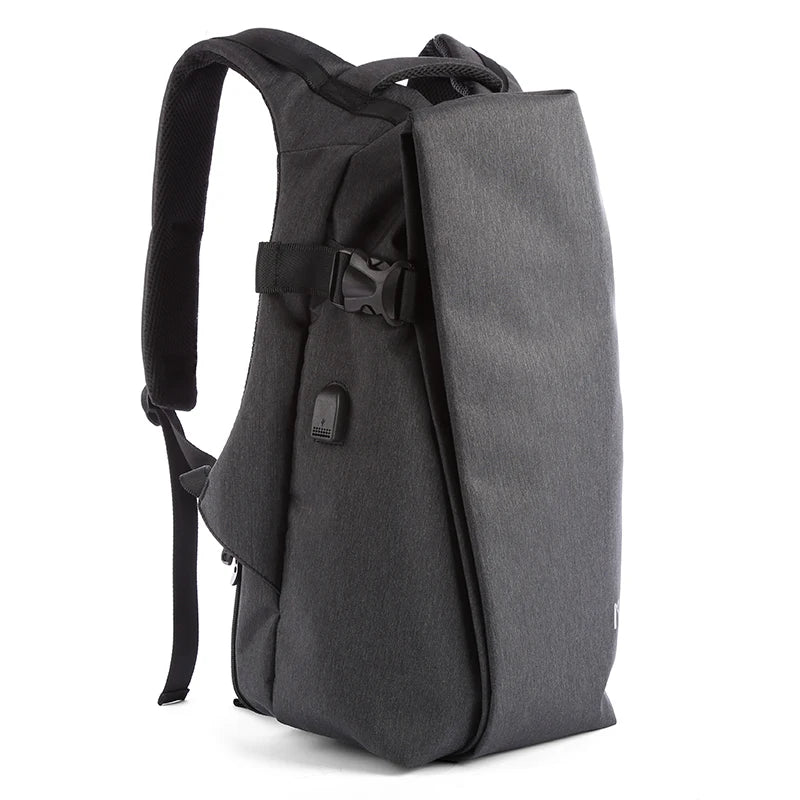 Men's Leather Laptop Backpack (15.6-inch) with USB Charging – Waterproof, Anti-Theft, and Travel-Friendly