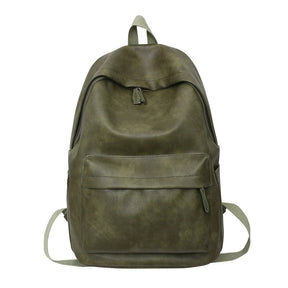 Unisex Synthetic Leather Backpack – Large Capacity for Laptop, School, and Travel